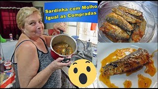 SARDINHA COM MOLHO IGUAL AS DE LATA NA PANELA DE PRESSÃƒO [upl. by Chaille174]