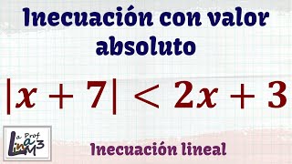 Inecuación con valor absoluto  La Prof Lina M3 [upl. by Dixie120]