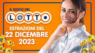 Estrazione in diretta del Gioco del Lotto e del Simbolotto di Venerdì 22 Dicembre 2023 [upl. by Llebanna]