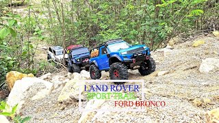 Triple RC Crawler 110  Land Rover VS Sport Trail VS Ford Bronco 4x4 Super Off Road [upl. by Naiviv]