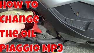 Piaggio Mp3 Step By Step Oil Change [upl. by Prunella83]