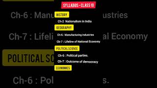 Class 10 Social Science Syllabus for Term 2  Class 10 Social Science Term 2 Syllabus shorts [upl. by Xuerd]