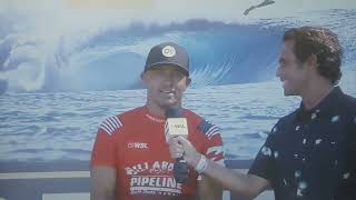 Kelly Slater 2022 Pipe Master winner has a nice emotional close to retirement speech [upl. by Nyltiac]