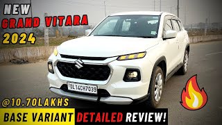 Grand Vitara 2024 Base Variant 🔥 Grand Vitara Sigma All Detailed Review ✅ Rishabh Auto India [upl. by Dorion]