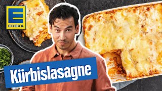 Vegetarische Kürbislasagne  Lasagne Rezept mit Kartoffeln [upl. by Nnave]