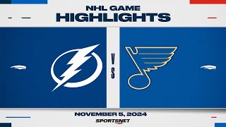 NHL Highlights  Lightning vs Blues  November 5 2024 [upl. by Yrdua537]