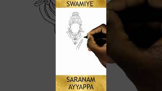 Swamy Ayyappa drawing  How to draw lord ayyappa drawing outline  shorts saranamayyappa drawing [upl. by Poler]