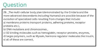 The multicellular body plan demonstrated by the Cnidaria and the more advanced descendants includi [upl. by Repinuj]