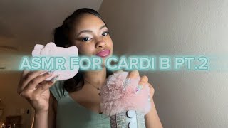 Cardi B Inspired ASMR PART TWO Repeating trigger Words Gum Chewing Toy Playing 🩷 [upl. by Elana]