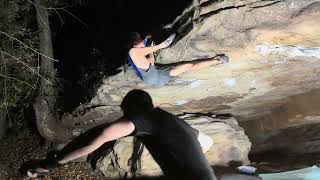 New River Gorge Bouldering  Interp and Campground Boulders  Misfire V11 [upl. by Frohne409]