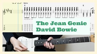 David Bowie  Jean Genie Guitar Cover With TabShortened Version [upl. by Ebsen781]