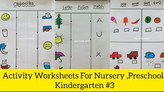 DIY Activity Worksheets For Nursery  Preschool and Kindergarten 3 [upl. by Ahsikram]