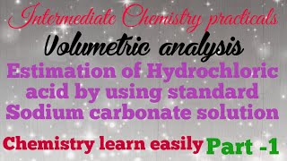 Estimation of Hydrochloric acid VS standard Sodium carbonate [upl. by Alael]