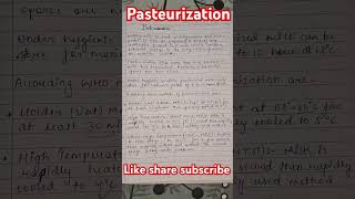 Pasteurisation in short notesgnm bsc nursinganm [upl. by Steck]