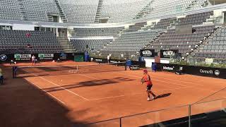 Fabio Fognini great point in Slow Motion vs Wawrinka Court Level Match Practice [upl. by Genvieve]