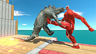 Colossal Titan Kicks Kaiju Monster  Animal Revolt Battle Simulator [upl. by Aronal56]