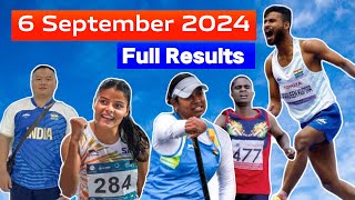 Paris Paralympics Full Results 6 September 2024 cheer4bharat [upl. by Yanttirb642]