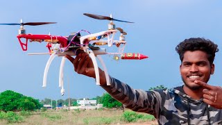 Drone Powered Rocket Launch 🚀  Diwali Special Experiment [upl. by Romalda]