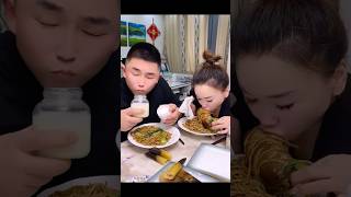 Funny video husband and wife eating food 🤣funnyvideos like food🍗subscribe support explore🍜 [upl. by Orihakat123]