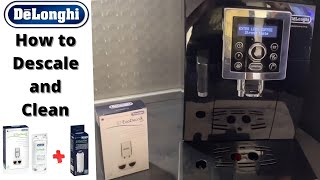 How to clean Delonghi ECAM coffee machine Descale cleaning instructions [upl. by Yatzeck480]