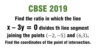 Find the ratio in which the line x – 3y  0 divides th line segment joining the points 25 63 [upl. by Becht538]