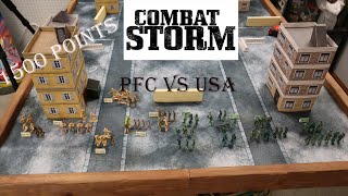 USA vs PCF  Combat Storm 2nd Edition Battle Report [upl. by Osrock]