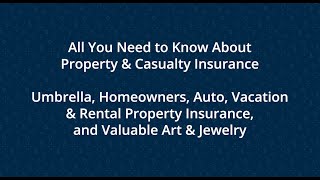 Property amp Casualty Insurance 101  Understand the Fundamentals [upl. by Rellim]