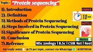 Protein sequencing  Methods of protein sequencing  Protein  Biochemistry [upl. by Joceline695]