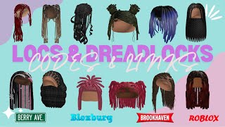 LOCS amp DREADLOCKS HAIR CODES amp LINKS FOR GIRLS  Brookhaven Bloxburg Berry Avenue  ROBLOX [upl. by Nosmirc895]