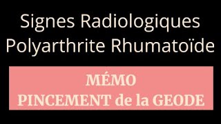 Mémo  Signes radiologiques de la Polyarthrite Rhumatoïde [upl. by Syah]