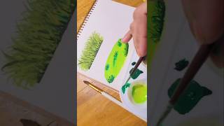 How to draw grassy field  grass painting shorts grass art [upl. by Ferretti]