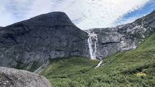 Briksdal Glacier and Waterfalls  360 View  Norway [upl. by Nolrac]