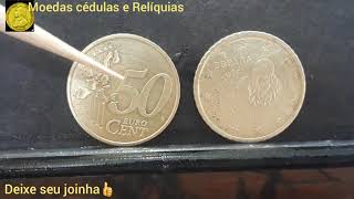 MOEDA 50 CENTAVOS DE EURO 1999 E 2000 MUITO RARA [upl. by Atsed]