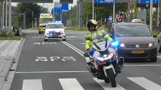 VTB Ambulance 16164 onder spoedbegeleiding van 2 Politie motoren en een BKlasse naar het EMC [upl. by Lathrop]