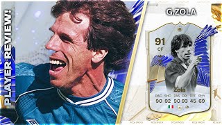 HES TOO GOOD TOTY ICON 91 RATED GIANFRANCO ZOLA PLAYER REVIEW  EA FC24 ULTIMATE TEAM [upl. by Ahsieyn]