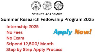 IAS SRFP Fellowship  Internship 2025  ₹12500 Stipend  Apply Process [upl. by Astrix]