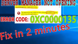 Error code 0xc0000135 server manager is not opening Fix the problem [upl. by Lise]