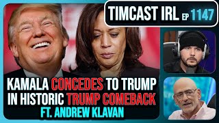 Kamala CONCEDES Trump SWEEPS 2024 Election DOJ DROPS Trump Cases wAndrew Klavan  Timcast IRL [upl. by Adallard546]