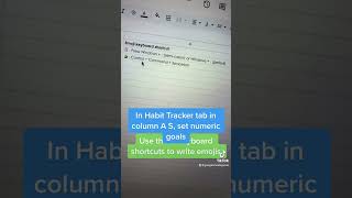 How to track habits in GoogleSheets shorts [upl. by Nil27]
