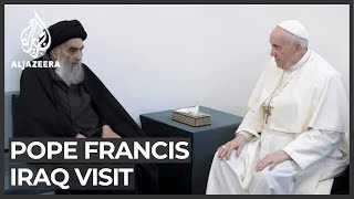 Pope Francis meets Iraq’s Shia leader alSistani [upl. by Banna]