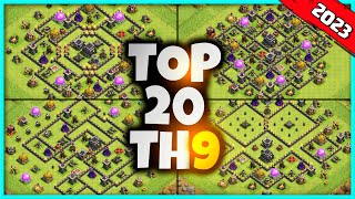 New BEST TH9 BASE WARTROPHY Base Link 2023 Top20 Clash of Clans  Town Hall 9 Farm Base [upl. by Turner]