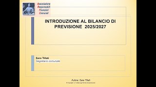 IL BILANCIO 20252027 [upl. by Odirfliw]