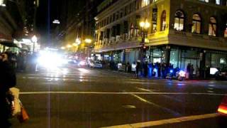 Police Motorcade Post Street Union Square San Francisco California February 2009 [upl. by Ray]