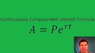 Continuously Compounded Interest Formula [upl. by Hermie]