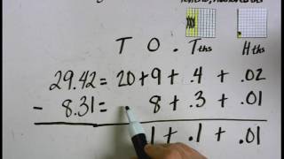 5th GradeSubtractionWhole Numbers amp Decimals by Place Value [upl. by Feinleib]