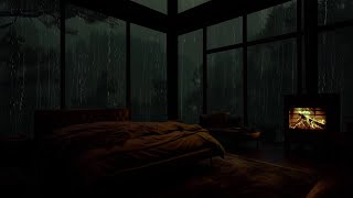 Espaço Relaxante Na Cabine Com Sons Relaxantes De Chuva Para Dormir E Uma Lareira Acolhedora [upl. by Atinhoj281]