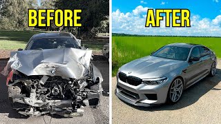 FULL BUILD  REBUILDING A CRASH DAMAGED BMW M5 COMPETITION [upl. by Senecal594]