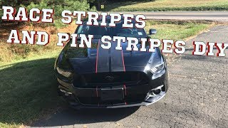 How to Plasti Dip Racing Stripes With Pin Stripes 2016 Mustang [upl. by Pen]