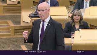 John Swinney clashes with Anas Sarwar over no austerity pledge [upl. by Ataeb]