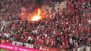 Hapoel Tel Aviv Fans Making Burn In Their Stand During Tel Aviv Derby Vs Maccabi Tel Aviv [upl. by Doherty]